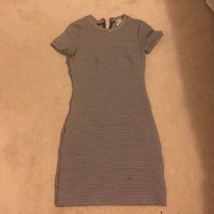 H&M Short Sleeve Striped Bodycon Dress